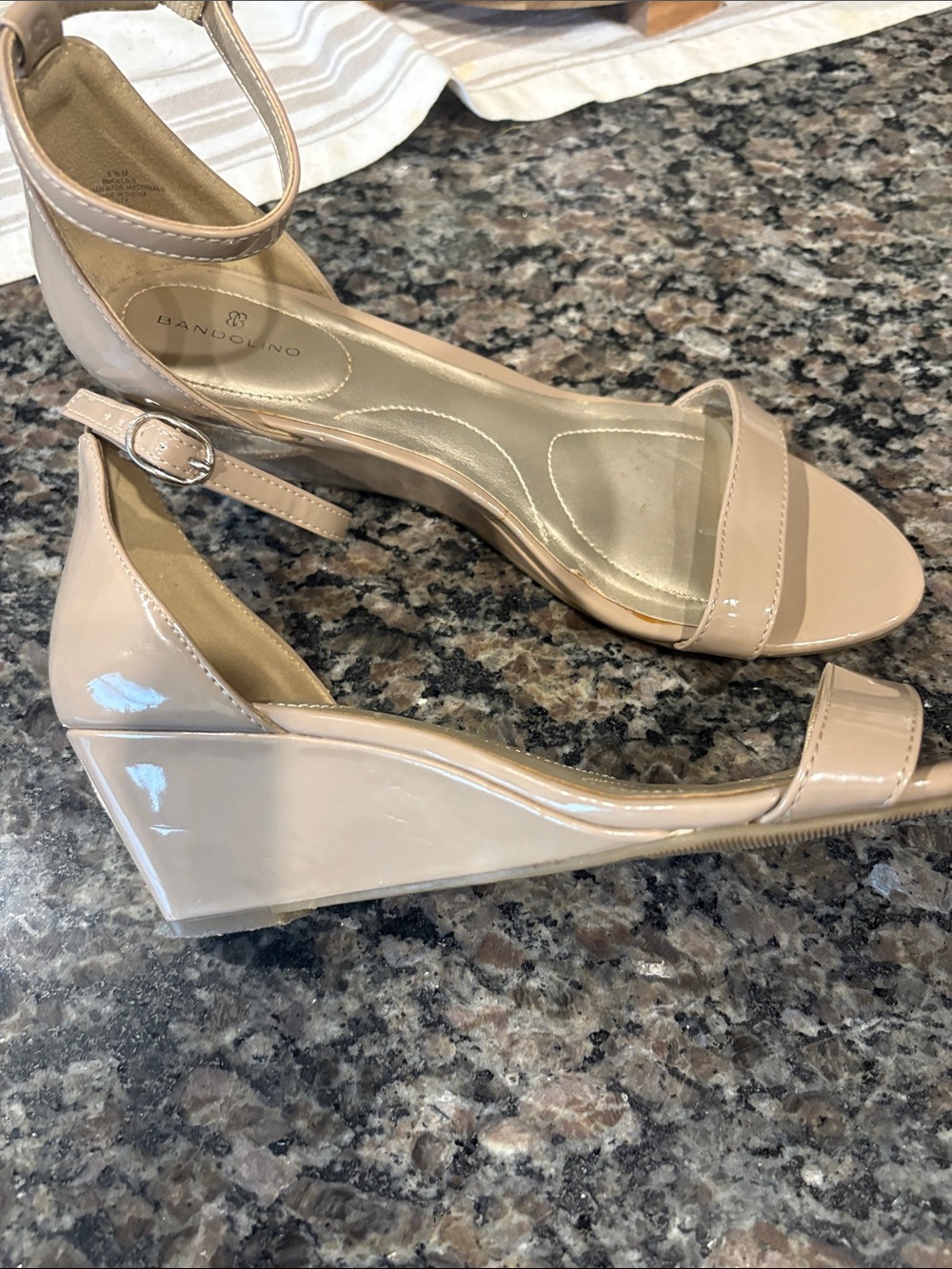 Bandolino Nude Patent Ankle-Strap Block Heels - Picture 3 of 6